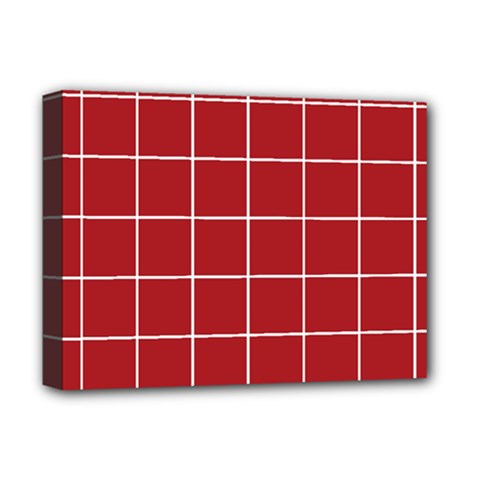 Red Buffalo Plaid Deluxe Canvas 16  X 12  (stretched)  by goljakoff