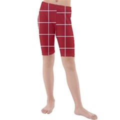 Red Buffalo Plaid Kids  Mid Length Swim Shorts by goljakoff