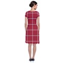 Red buffalo plaid Short Sleeve Front Wrap Dress View2