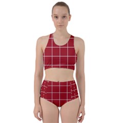 Red Buffalo Plaid Racer Back Bikini Set by goljakoff