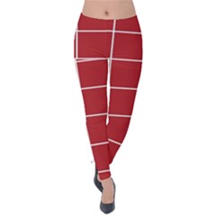 Red Buffalo Plaid Velvet Leggings by goljakoff