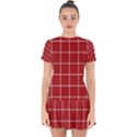 Red buffalo plaid Drop Hem Mini Chiffon Dress View1