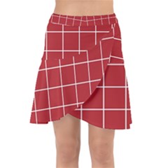 Red Buffalo Plaid Wrap Front Skirt by goljakoff