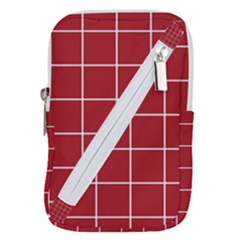 Red Buffalo Plaid Belt Pouch Bag (small) by goljakoff