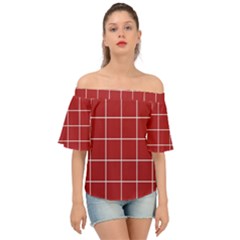 Red Buffalo Plaid Off Shoulder Short Sleeve Top by goljakoff