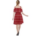 Red buffalo plaid Cut Out Shoulders Chiffon Dress View2