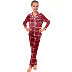 Red Buffalo Plaid Kid s Satin Long Sleeve Pajamas Set