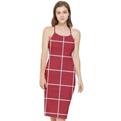 Red Buffalo Plaid Bodycon Cross Back Summer Dress by goljakoff