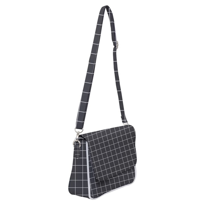 Gray plaid Shoulder Bag with Back Zipper