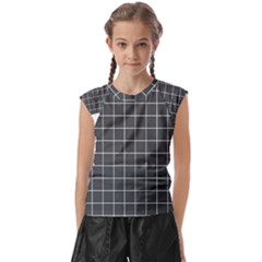 Gray Plaid Kids  Raglan Cap Sleeve Tee