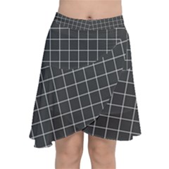 Gray Plaid Chiffon Wrap Front Skirt by goljakoff