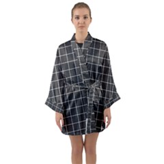 Gray Plaid Long Sleeve Satin Kimono by goljakoff