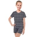 Gray plaid Kids  Mesh Tee and Shorts Set View1