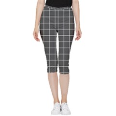 Gray Plaid Inside Out Lightweight Velour Capri Leggings  by goljakoff