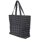 Gray plaid Zip Up Canvas Bag View1