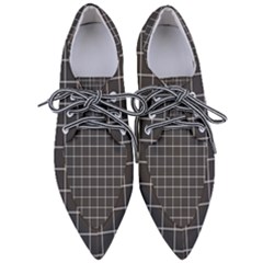 Gray Plaid Pointed Oxford Shoes by goljakoff