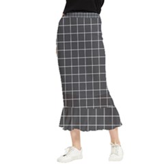 Gray Plaid Maxi Fishtail Chiffon Skirt by goljakoff