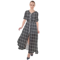 Gray Plaid Waist Tie Boho Maxi Dress by goljakoff