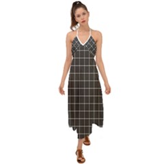 Gray Plaid Halter Tie Back Dress  by goljakoff