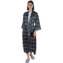 Gray plaid Maxi Satin Kimono View1