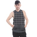 Gray plaid Men s Sleeveless Hoodie View1