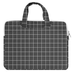 Gray Plaid Macbook Pro Double Pocket Laptop Bag (large)