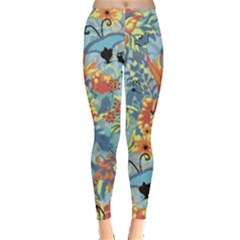 Flowers And Butterfly Leggings  by goljakoff