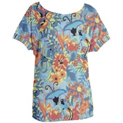 Flowers And Butterfly Women s Oversized Tee by goljakoff