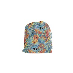 Flowers And Butterfly Drawstring Pouch (xs) by goljakoff