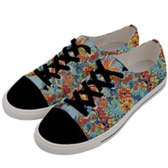 Flowers And Butterfly Men s Low Top Canvas Sneakers by goljakoff