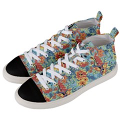 Flowers And Butterfly Men s Mid-top Canvas Sneakers by goljakoff