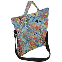 Flowers And Butterfly Fold Over Handle Tote Bag by goljakoff