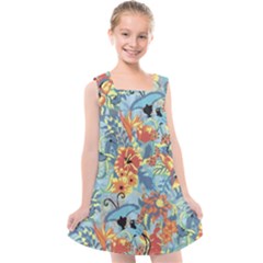 Flowers And Butterfly Kids  Cross Back Dress by goljakoff