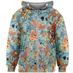 Flowers And Butterfly Kids  Zipper Hoodie Without Drawstring by goljakoff