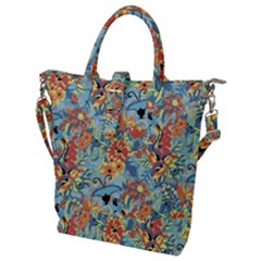 Flowers And Butterfly Buckle Top Tote Bag by goljakoff