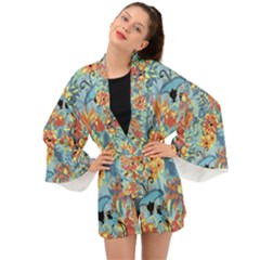 Flowers And Butterfly Long Sleeve Kimono by goljakoff