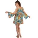 Flowers and butterfly Kimono Sleeves Boho Dress View2