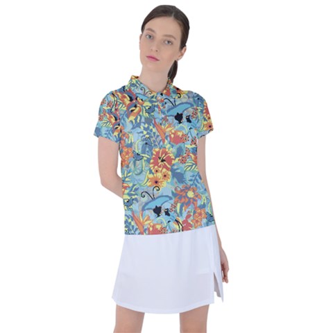 Flowers And Butterfly Women s Polo Tee by goljakoff