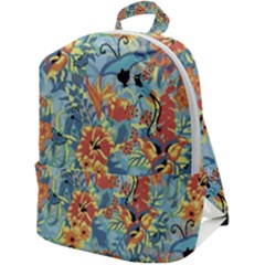 Flowers And Butterfly Zip Up Backpack by goljakoff