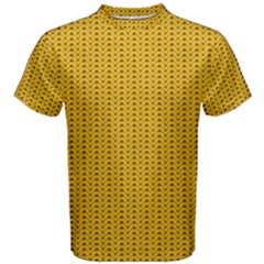 Yellow Knitted Pattern Men s Cotton Tee by goljakoff