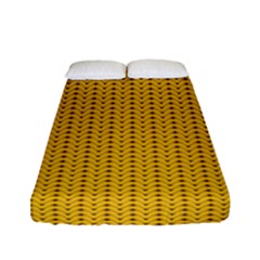 Yellow Knitted Pattern Fitted Sheet (full/ Double Size) by goljakoff