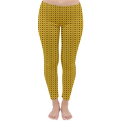 Yellow Knitted Pattern Classic Winter Leggings by goljakoff