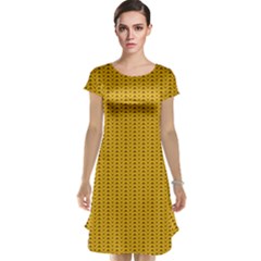 Yellow Knitted Pattern Cap Sleeve Nightdress by goljakoff