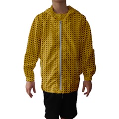 Yellow Knitted Pattern Kids  Hooded Windbreaker by goljakoff