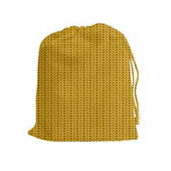 Yellow Knitted Pattern Drawstring Pouch (xl) by goljakoff