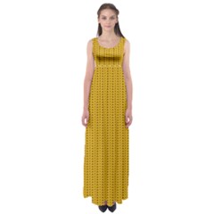 Yellow Knitted Pattern Empire Waist Maxi Dress by goljakoff