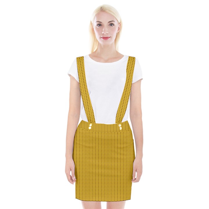 Yellow knitted pattern Braces Suspender Skirt