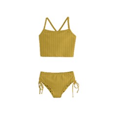 Yellow Knitted Pattern Girls  Tankini Swimsuit by goljakoff