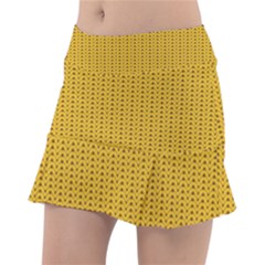 Yellow Knitted Pattern Classic Tennis Skirt by goljakoff