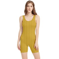 Yellow Knitted Pattern Women s Wrestling Singlet by goljakoff